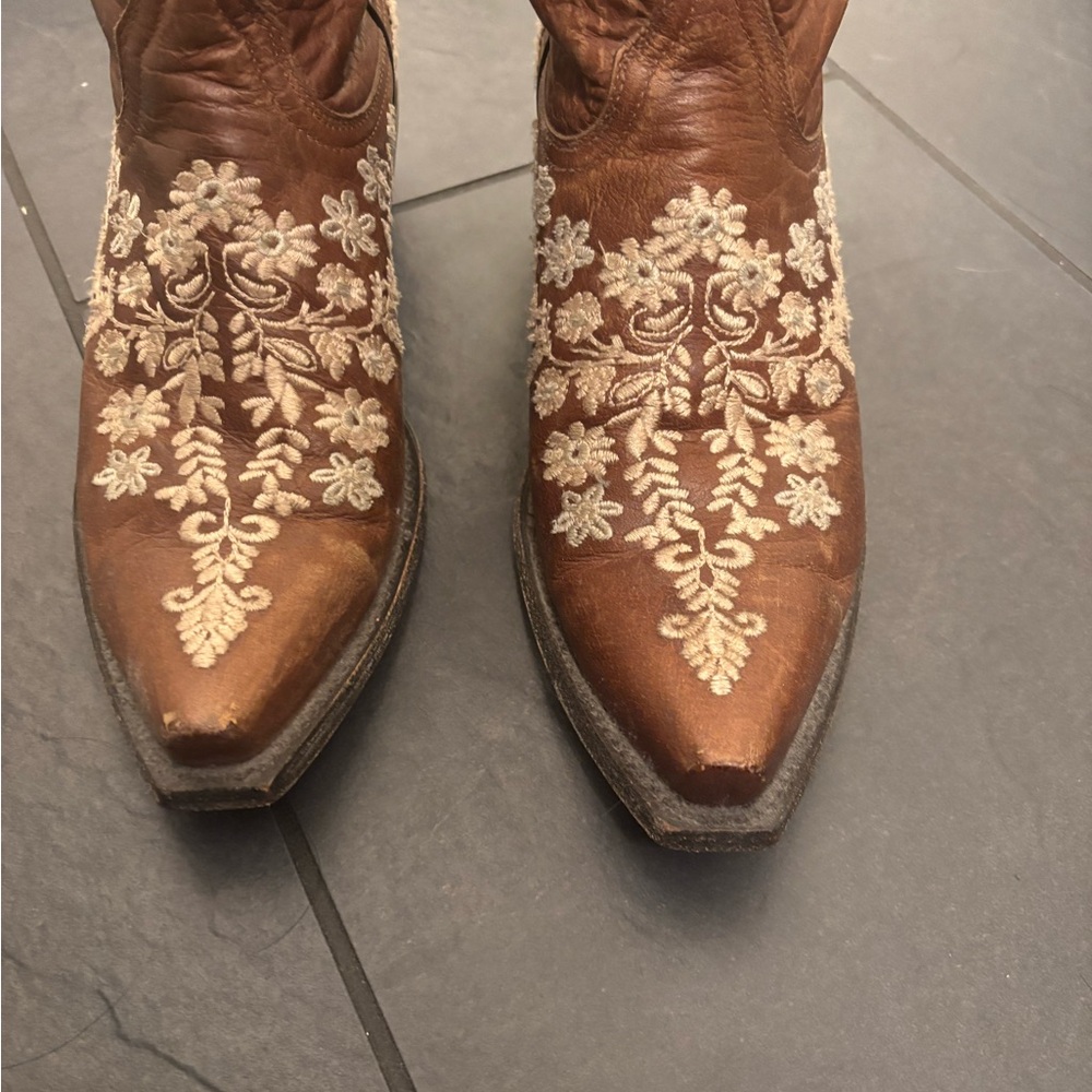 Brown Embroidered Western Boots - image 4